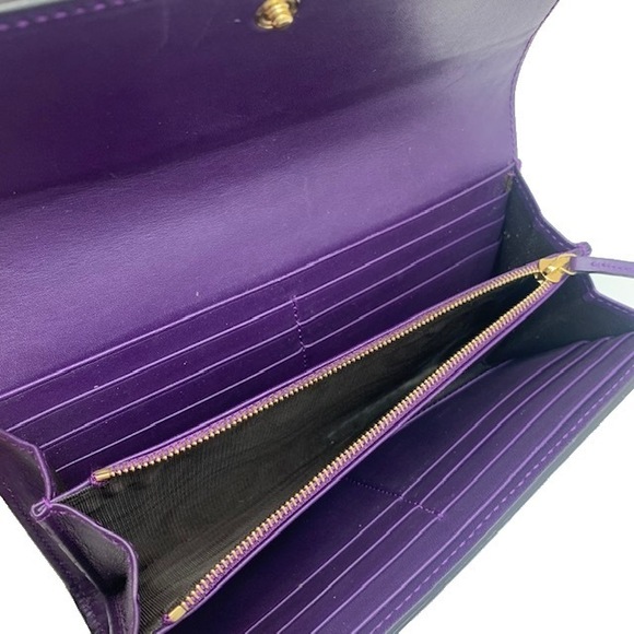 GUCCI Line Wallet Python Leather Snake Bifold Long Green Pink Purple - Picture 8 of 8